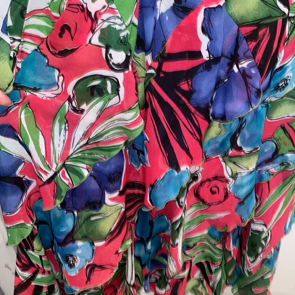 Vintage Signature by Robbie Bee Colorful Floral Pattern Midi Dress - Picture 7 of 8